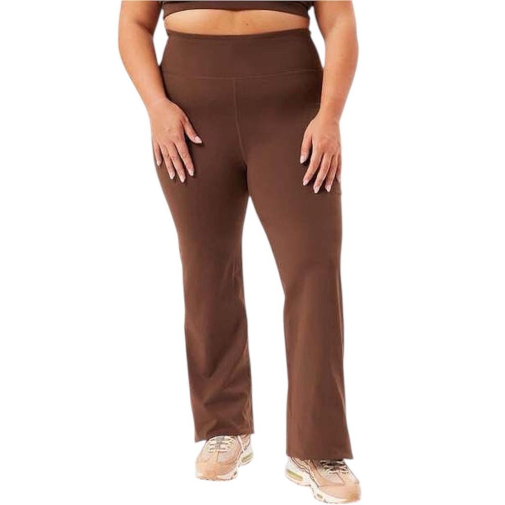 Girlfriend Collective Brown Flare Leggings Women's Size Medium SHORT Earth Yoga